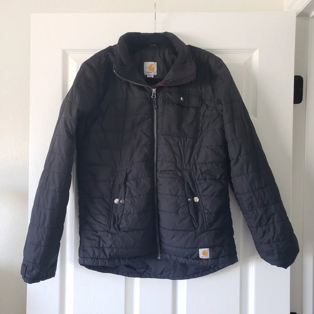 Carhartt Jacket Womens Amoret Black Puffer Coat Quilted #45 - Picture 2 of 12